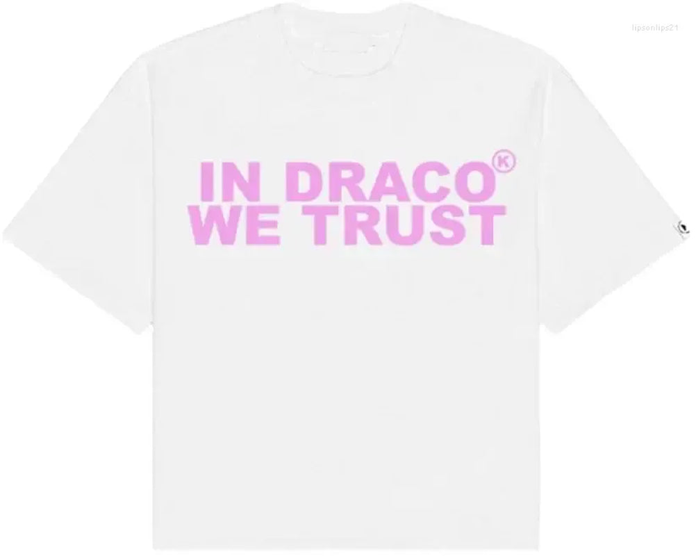 Designer Men'S T Shirts in Draco We Trust Letter Print Summer T-Shirt High Quality Harajuku Casual Fashion Short Sleeve Couple Oversized Streetwear