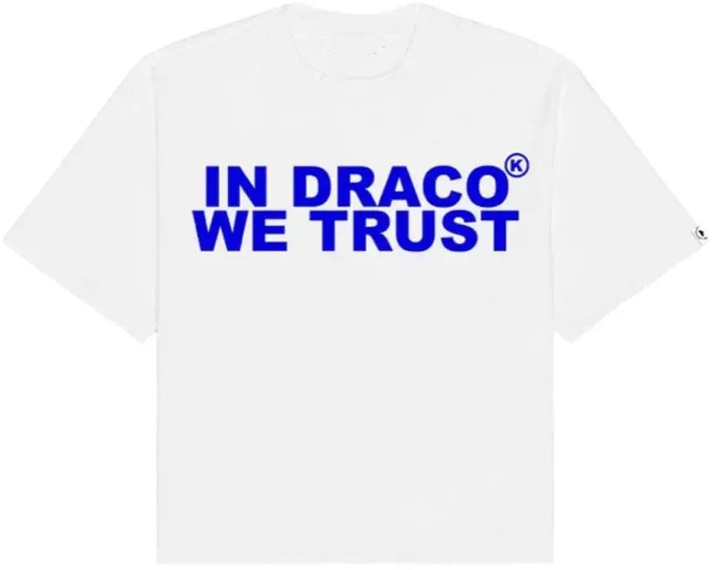Designer Men'S T Shirts in Draco We Trust Letter Print Summer T-Shirt High Quality Harajuku Casual Fashion Short Sleeve Couple Oversized Streetwear