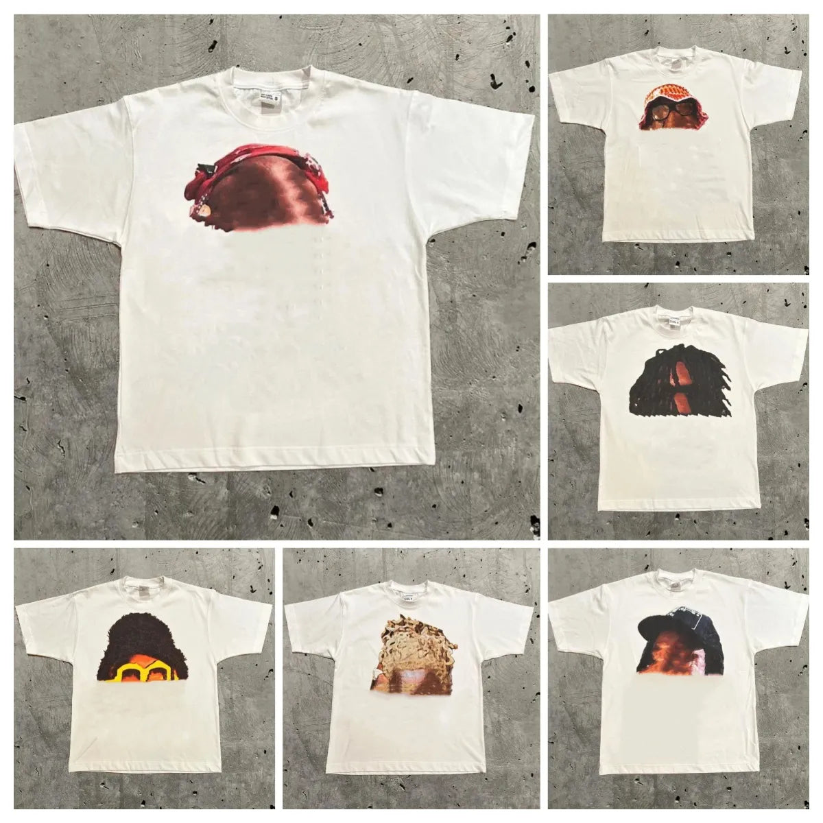 Designer Men'S T Shirts High Street Y2K Shirt Retro Trend Portrait Print Short Sleeve T-Shirt for Men Goth Harajuku Hip Hop Couple Casual Loose