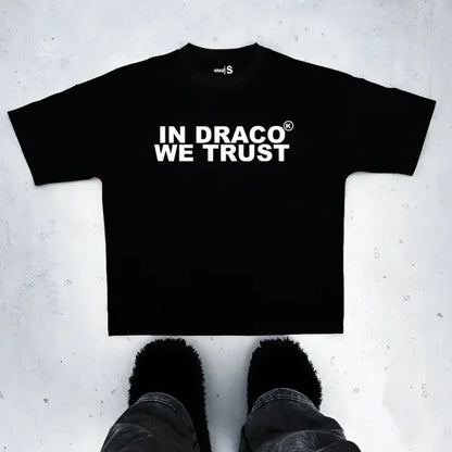 Designer Men'S T Shirts in Draco We Trust Letter Print Summer T-Shirt High Quality Harajuku Casual Fashion Short Sleeve Couple Oversized Streetwear