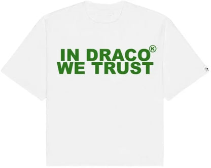 Designer Men'S T Shirts in Draco We Trust Letter Print Summer T-Shirt High Quality Harajuku Casual Fashion Short Sleeve Couple Oversized Streetwear