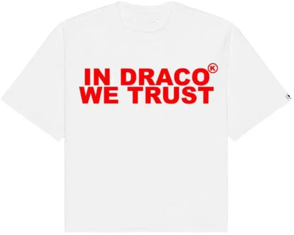 Designer Men'S T Shirts in Draco We Trust Letter Print Summer T-Shirt High Quality Harajuku Casual Fashion Short Sleeve Couple Oversized Streetwear